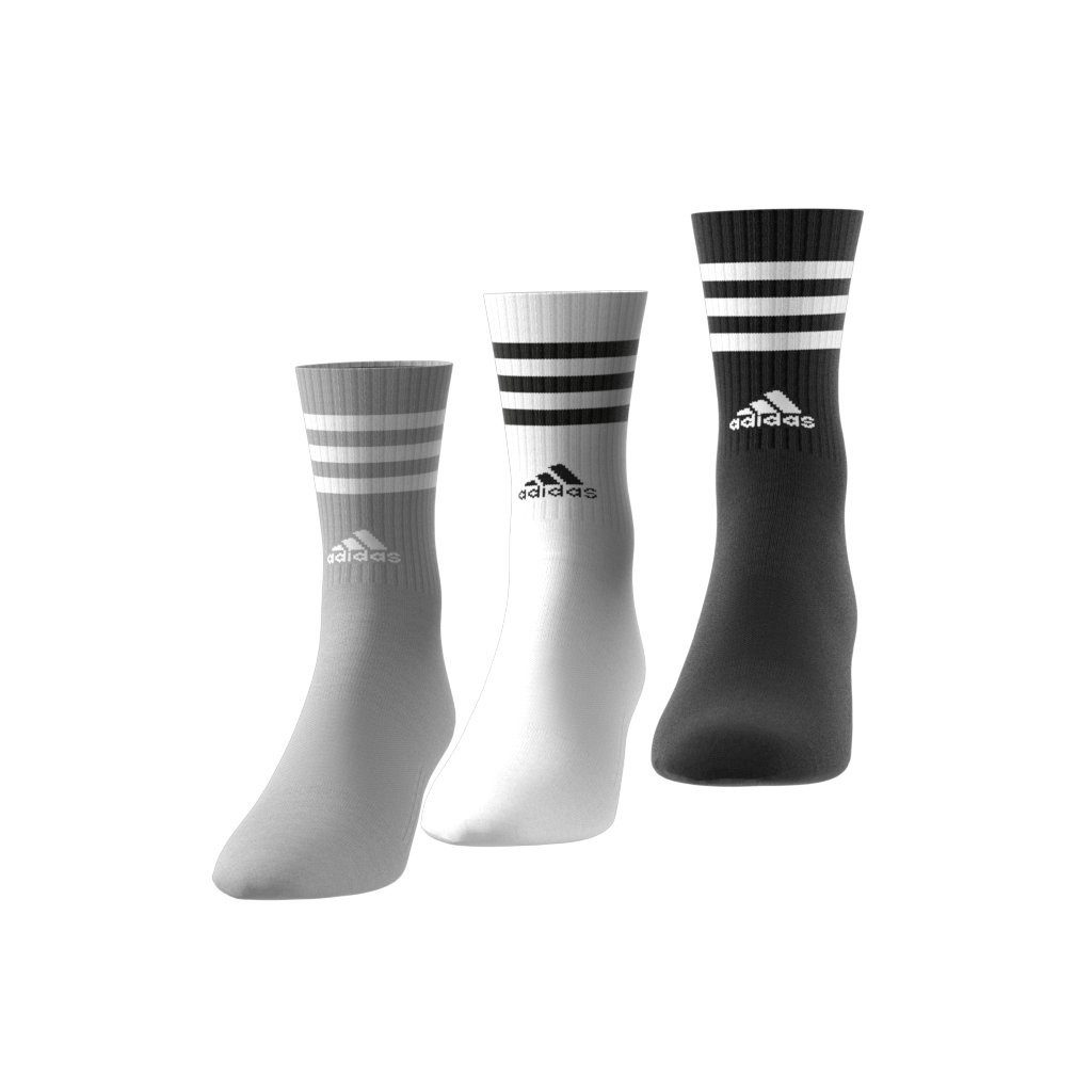 adidas Performance Sportsocken Crew 3-Streifen Cushioned #23 grau/weiss/sch günstig online kaufen