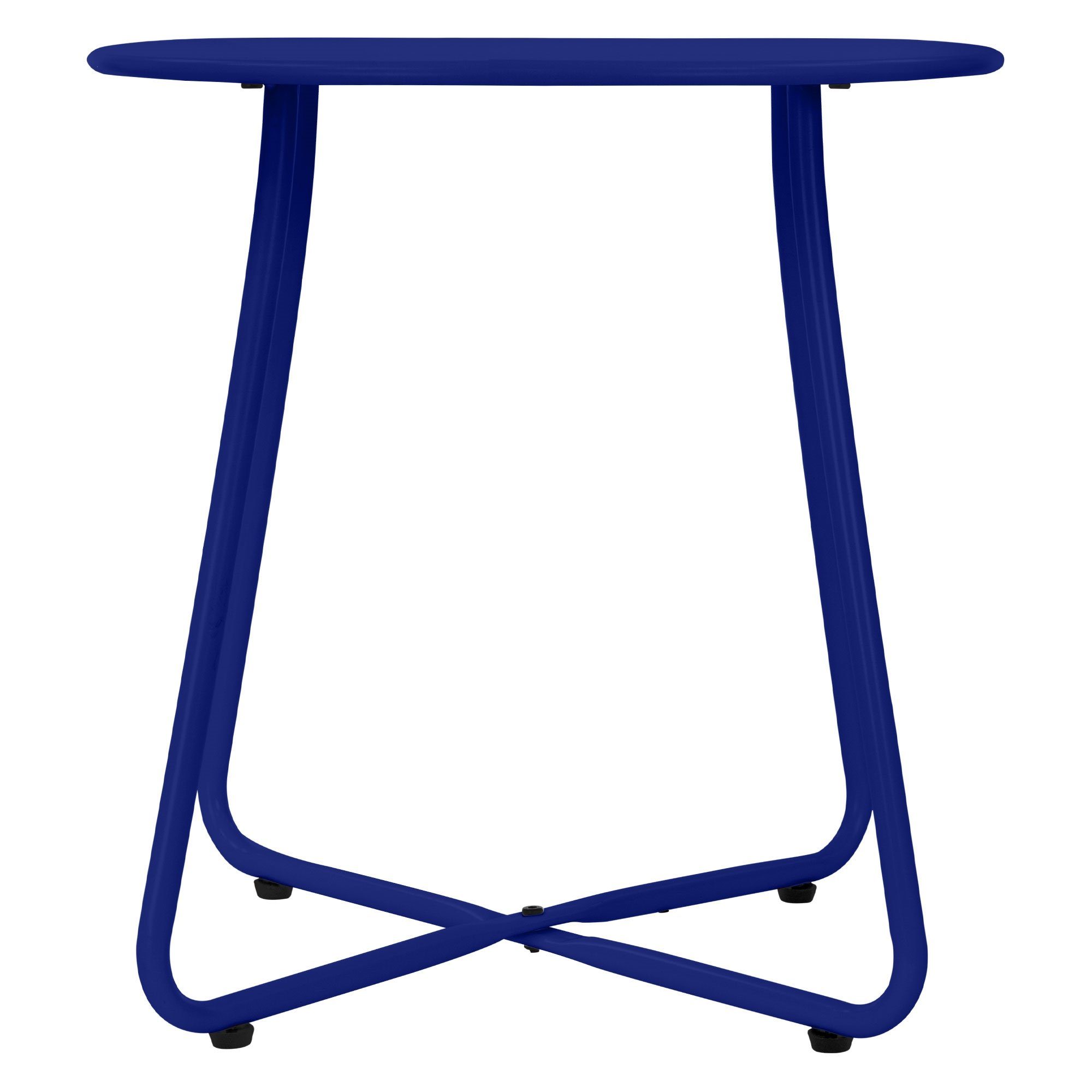 Gartentisch, Rund Klein Ø44,5x46cm Stahl für Blau Couchtisch Sofatisch Beistelltisch Draussen ML-DESIGN Wohnzimmertisch Kaffeetisch Stabil
