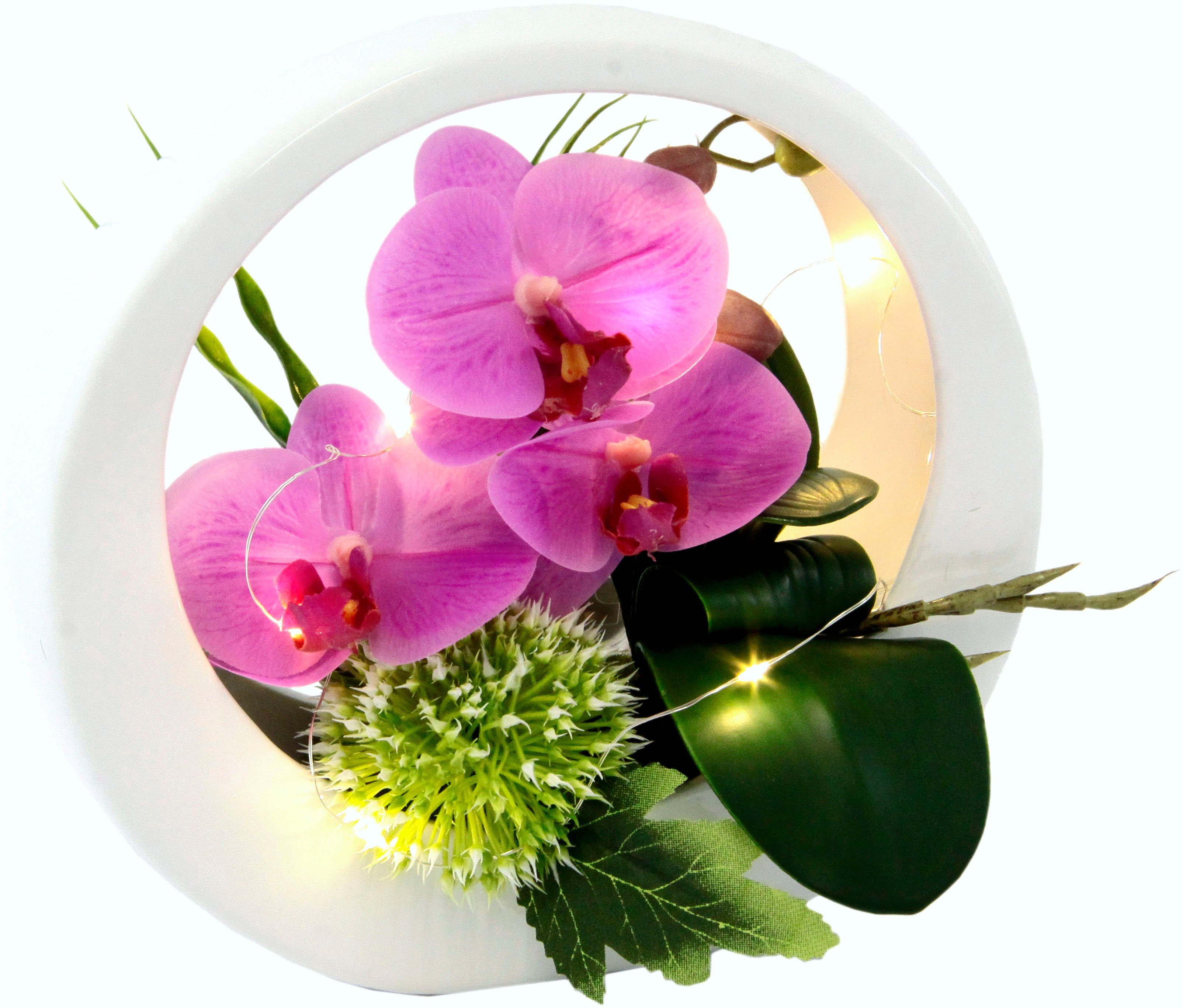 Kunstorchidee Orchidee, I.GE.A., Höhe 20 cm, im Keramiktopf, mit LED-Beleuc günstig online kaufen