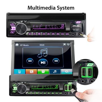 XOMAX »XOMAX XM-V780 Autoradio mit 7 Zoll Touchscreen Bildschirm (kapazitiv, ausfahrbar), Bluetooth, USB, SD, 1 DIN« Autoradio