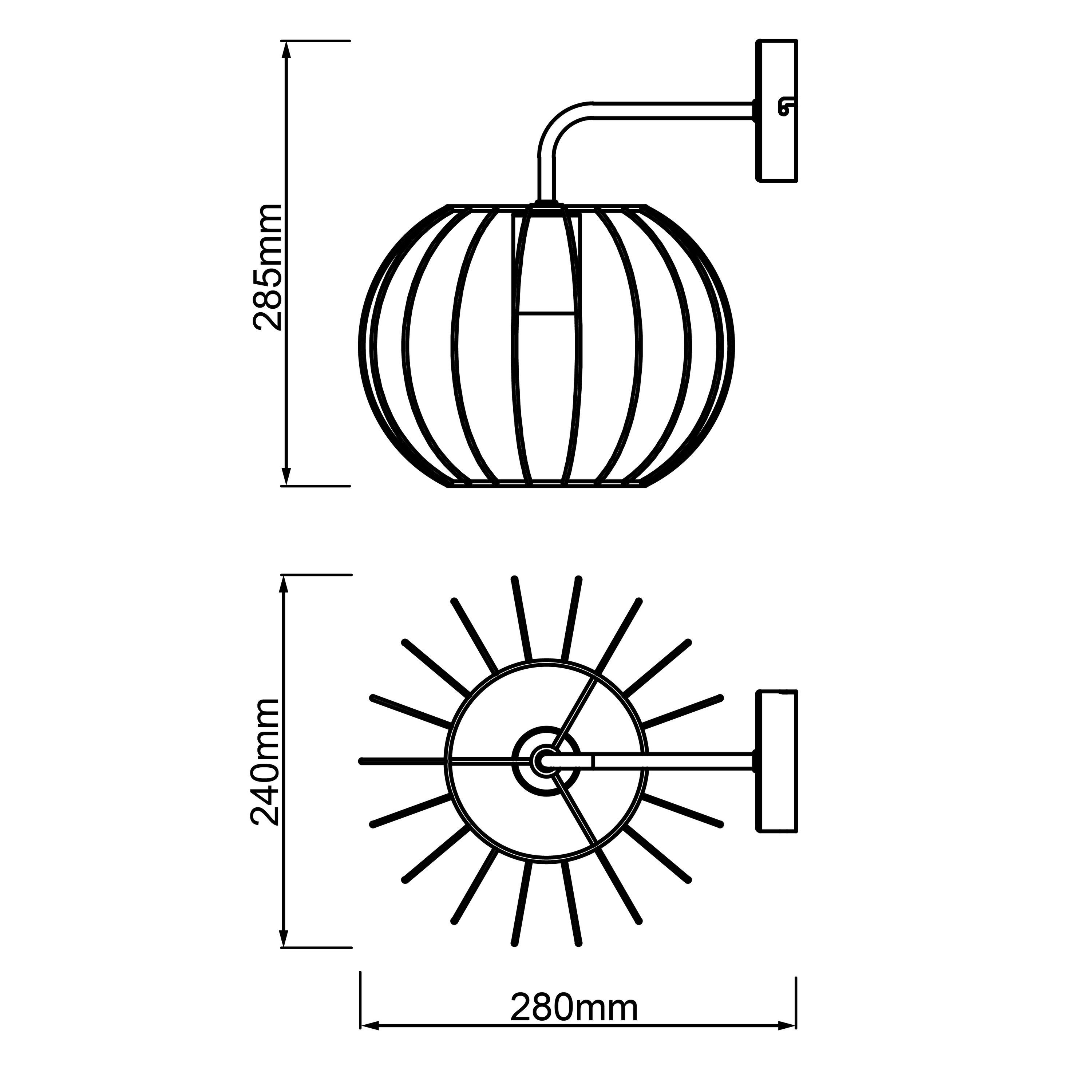 Brilliant Wandleuchte Lampe, Wandleuchte Für LED-Leu 1x matt, Silemia 52W, A60, Silemia, E27, schwarz