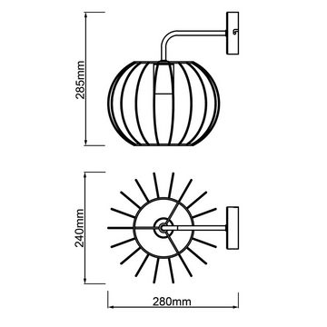 Brilliant Wandleuchte Silemia, Lampe, Silemia Wandleuchte schwarz matt, 1x A60, E27, 52W, Für LED-Leu