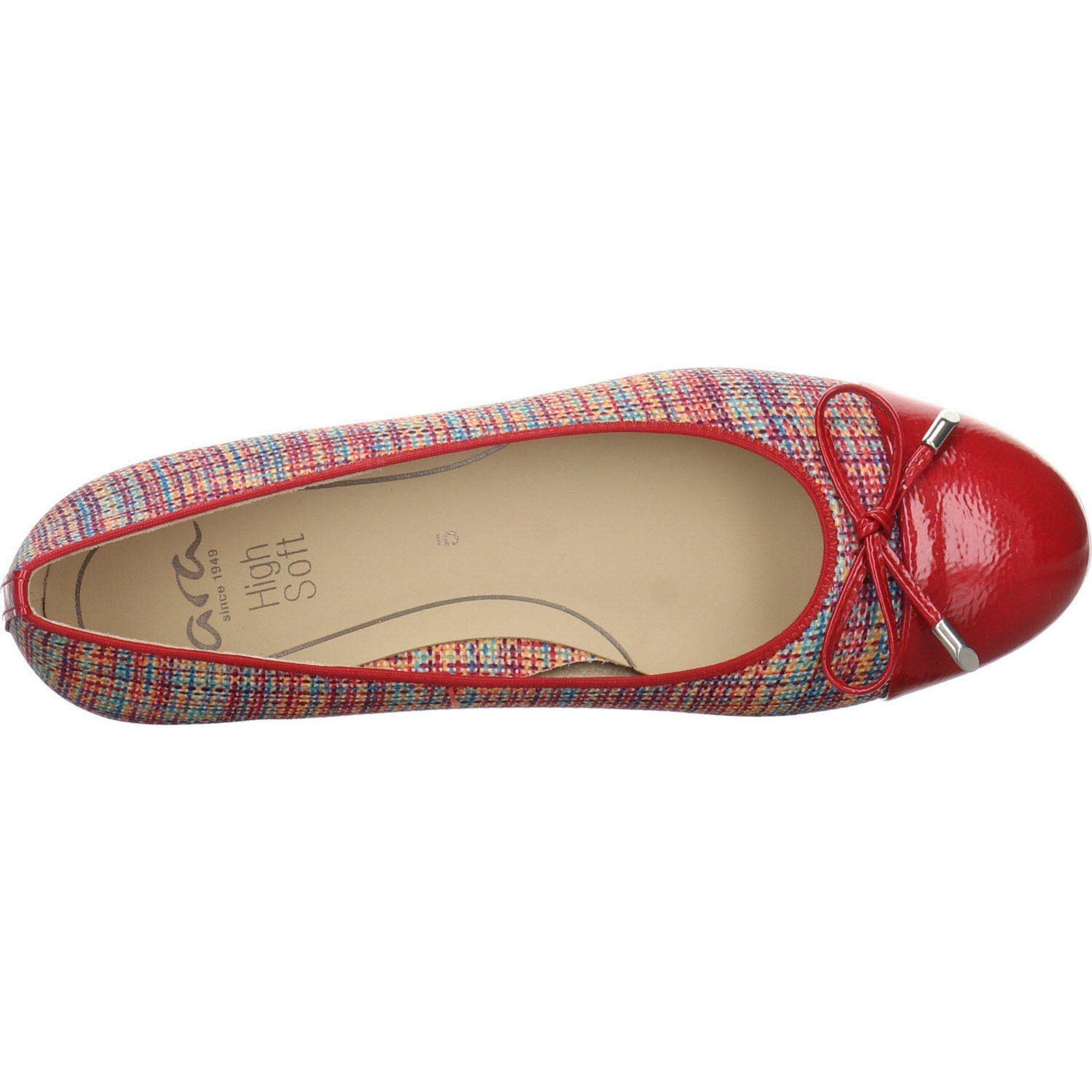 Ara Ballerinas Schuhe Bari-HS Ballerina Flats kombi Ballerina Lederkombination rot Bequem