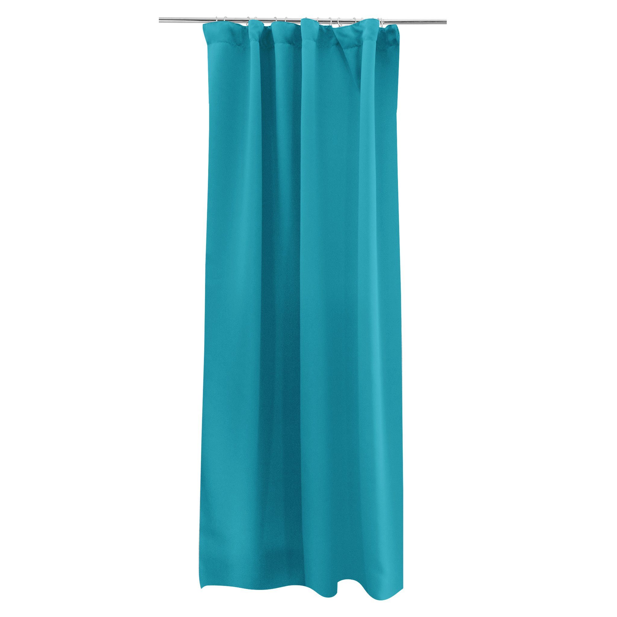 Victoria M. Verdunkelungsvorhang Verdunkelungsvorhang Vorhang mit Kräuselband 140x245 hellblau AURORA (1 St), Kräuselband, verdunkelnd, Polyester