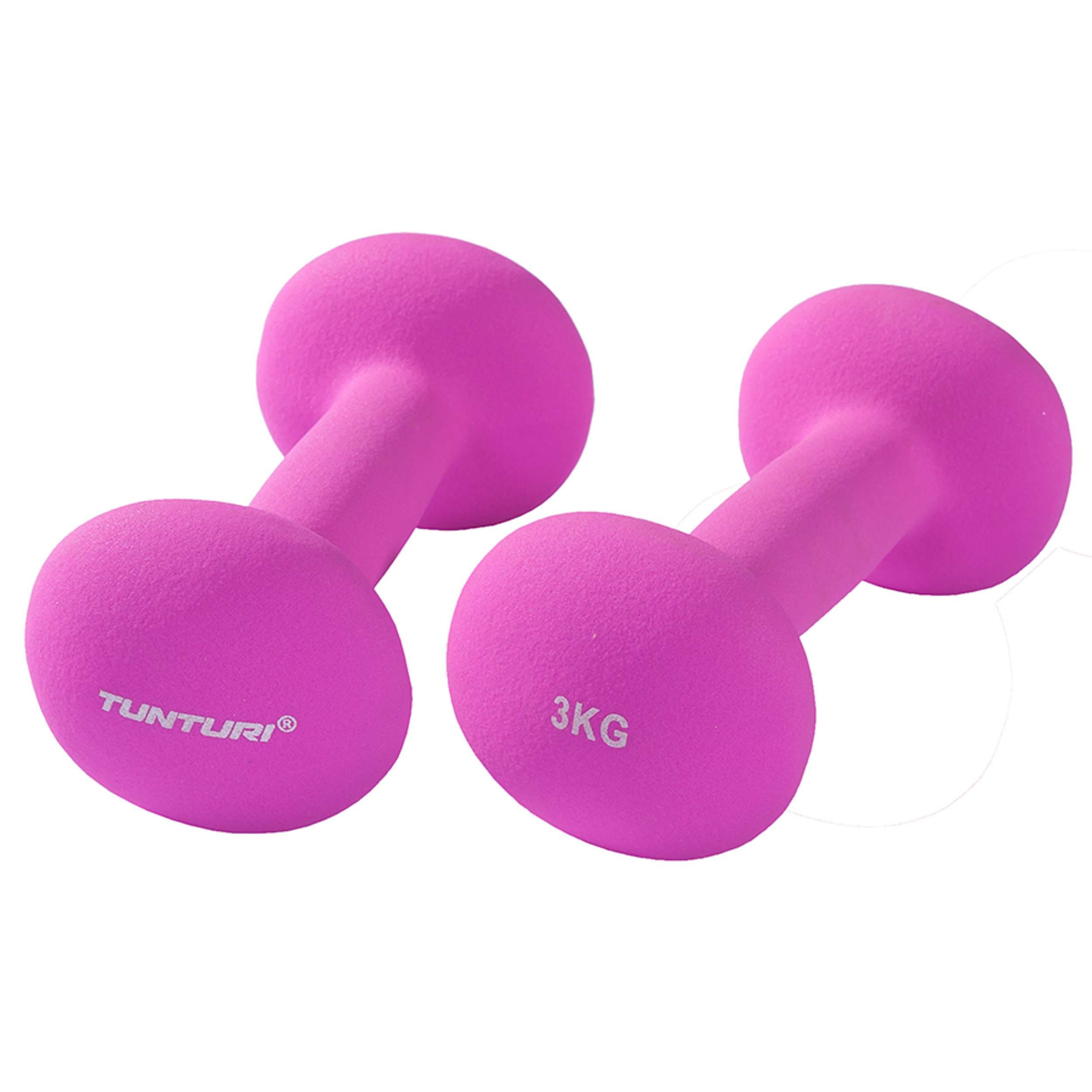 Tunturi Dumbbell 2er Set Kurzhantelset - Fitnessset - bunte Kurzhanteln mit Neopren