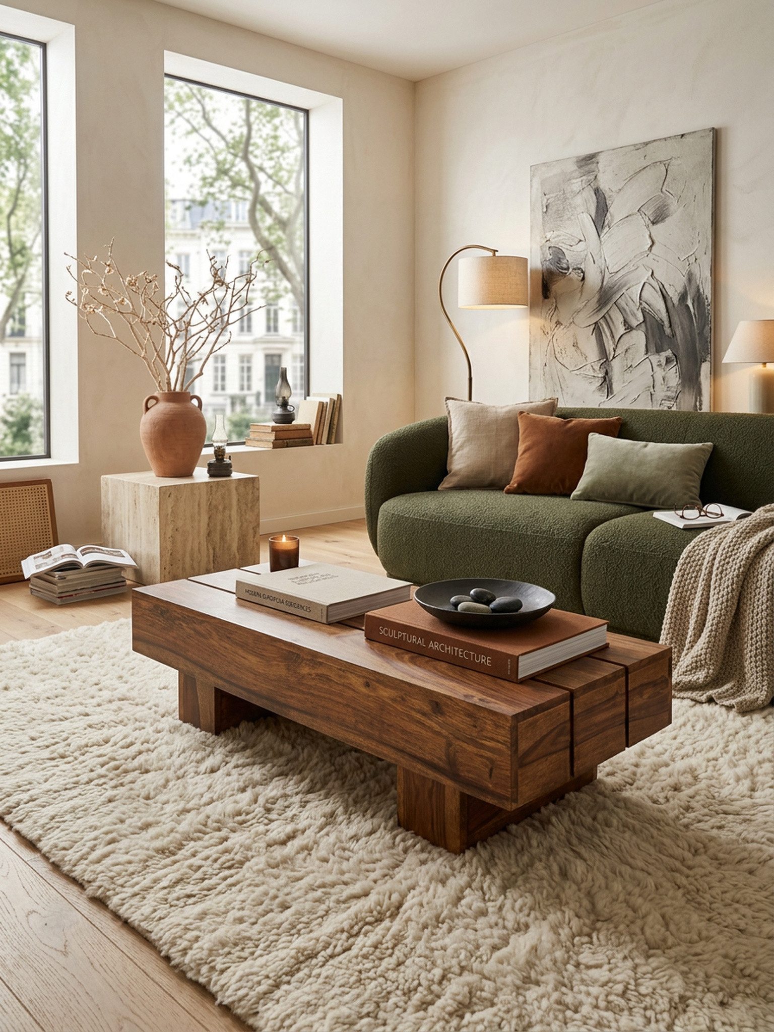 KADIMA DESIGN Couchtisch Couchtisch Massiv-Holz 120cm breit Design Wohnzimmer-Tisch, dunkel-braun Landhaus-Stil Beistelltisch