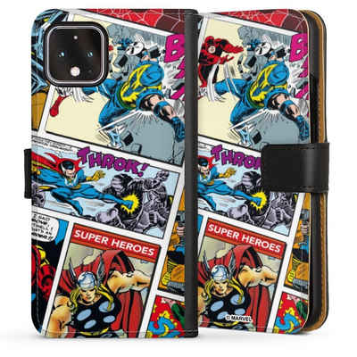 DeinDesign Handyhülle Marvel Retro Comic Blue, Google Pixel 4 Hülle Handy Flip Case Wallet Cover Handytasche Leder