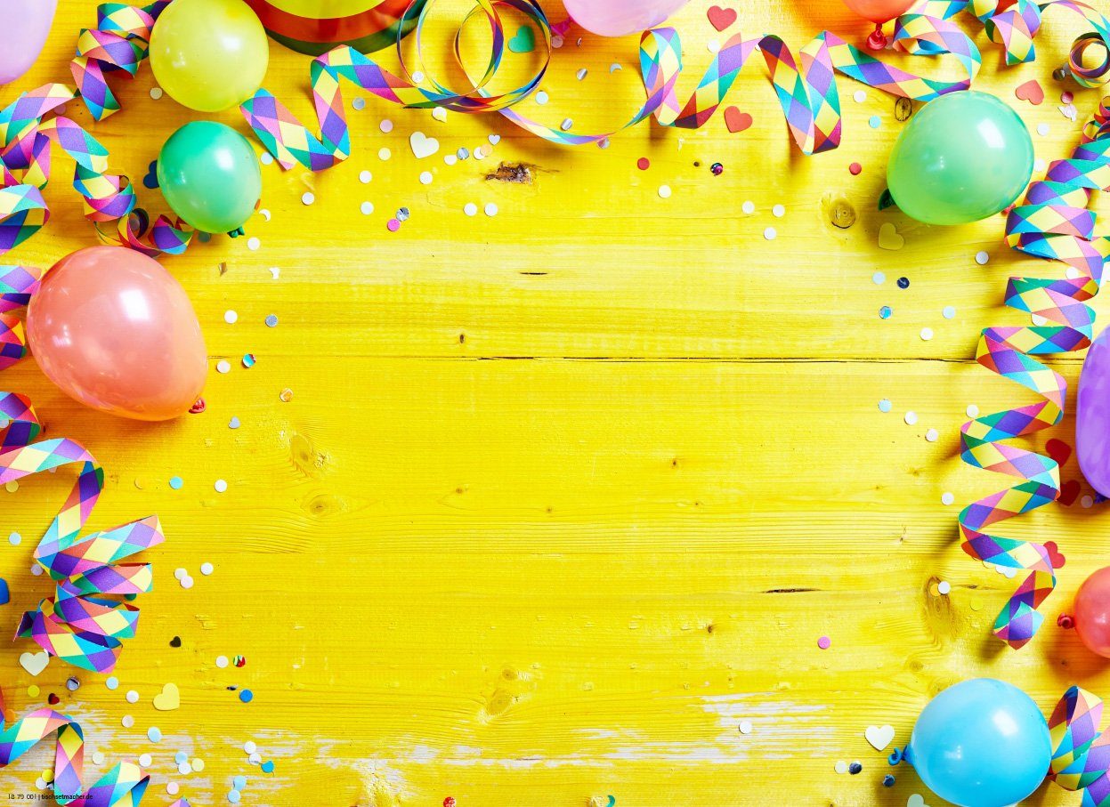 Platzset, Tischsets I Platzsets - Knallbunte Luftballons und Luftschlangen  für Party, Feiern, Karneval, Fasching - 12 Stück aus hochwertigem Papier 44  x 32 cm, Tischsetmacher, (12-St)