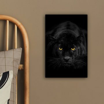 OneMillionCanvasses® Leinwandbild Panther - Tiere - Schwarz - Augen, Panther (1 St), Leinwandbild fertig bespannt inkl. Zackenaufhänger, Gemälde, 20x30 cm
