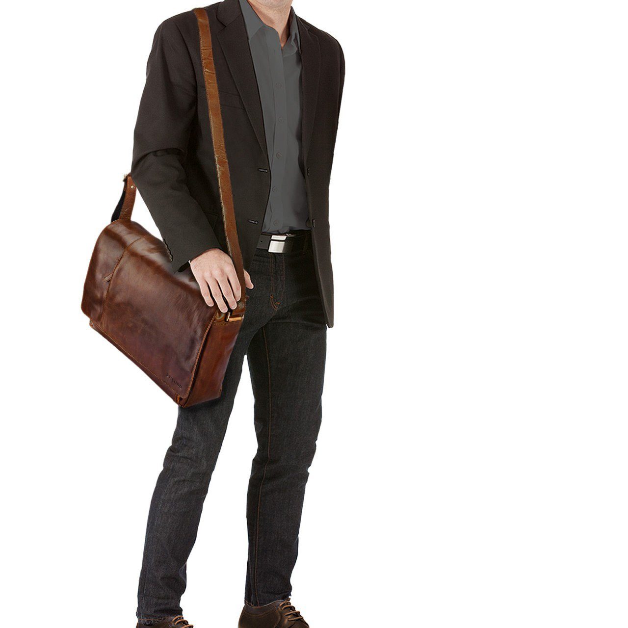 STILORD Laptoptasche "Elias" Echtleder Herren Umhängetasche günstig online kaufen