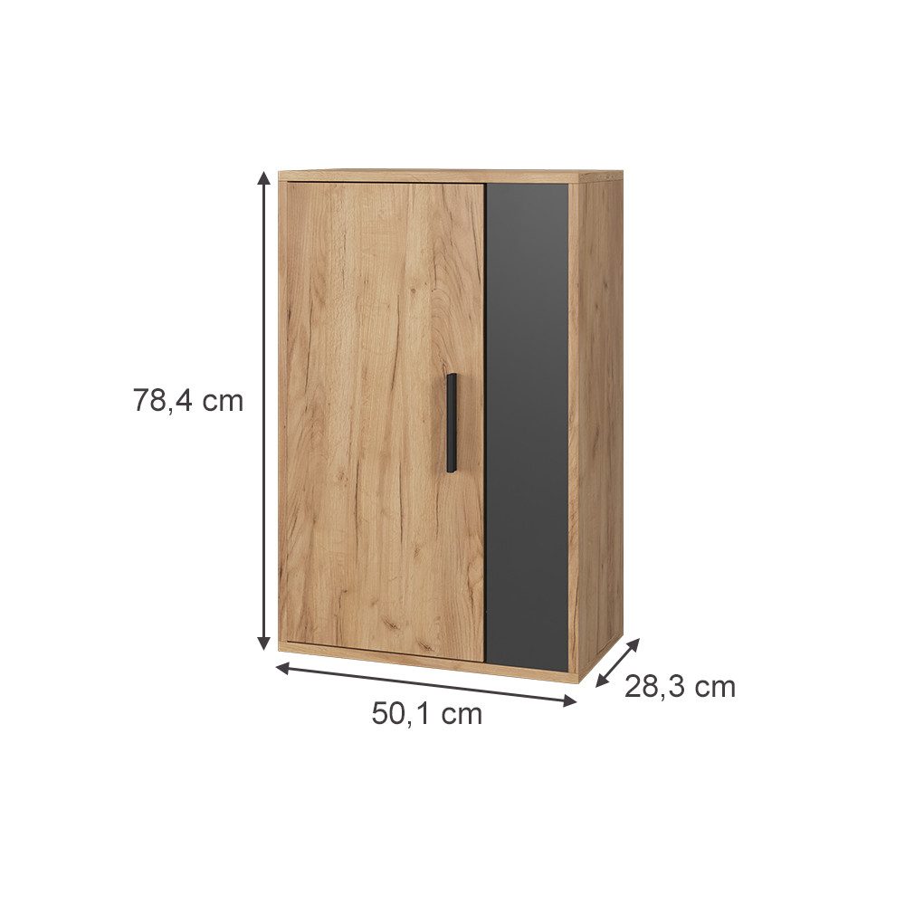 Vicco Bücherregal Berno, Goldkraft Eiche/Anthrazit, 50.1 günstig online kaufen