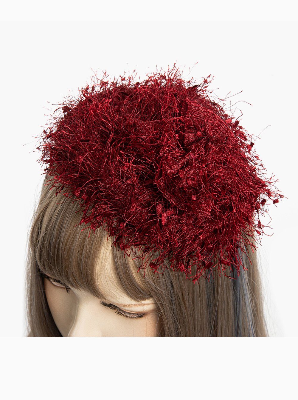 axy Haarreif Fascinator Haarreif Hut mit Scheife Headband Braut Kopfschmuck, Fascinator Cocktail Headwear Rot