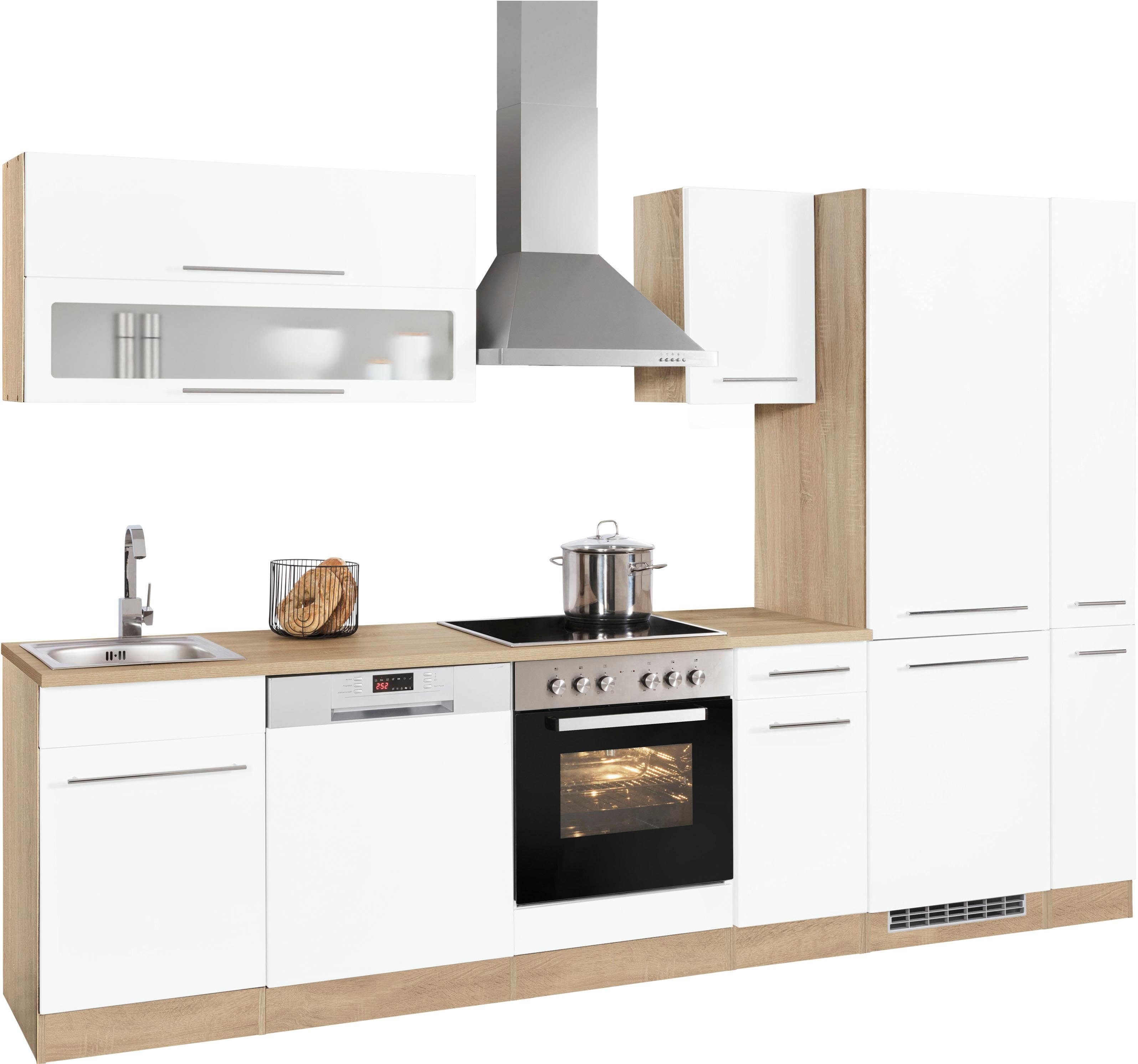 KOCHSTATION Küchenzeile KS-Eton, mit E-Geräten, Breite 300 cm