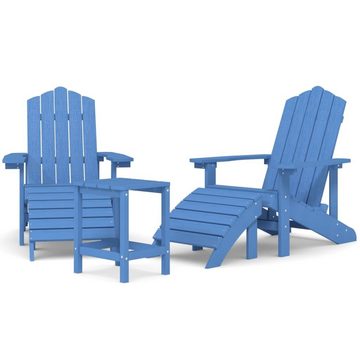 furnicato Gartenstuhl Adirondack-Gartenstühle mit Hocker & Tisch HDPE Aquamarin