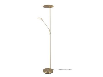 TRIO Leuchten LED Deckenfluter, Dimmfunktion, Warmweiß - Neutralweiß einstellbar, mit Leselampe Stehlampe Touch dimmbar Gold-en Designklassiker, H 179cm