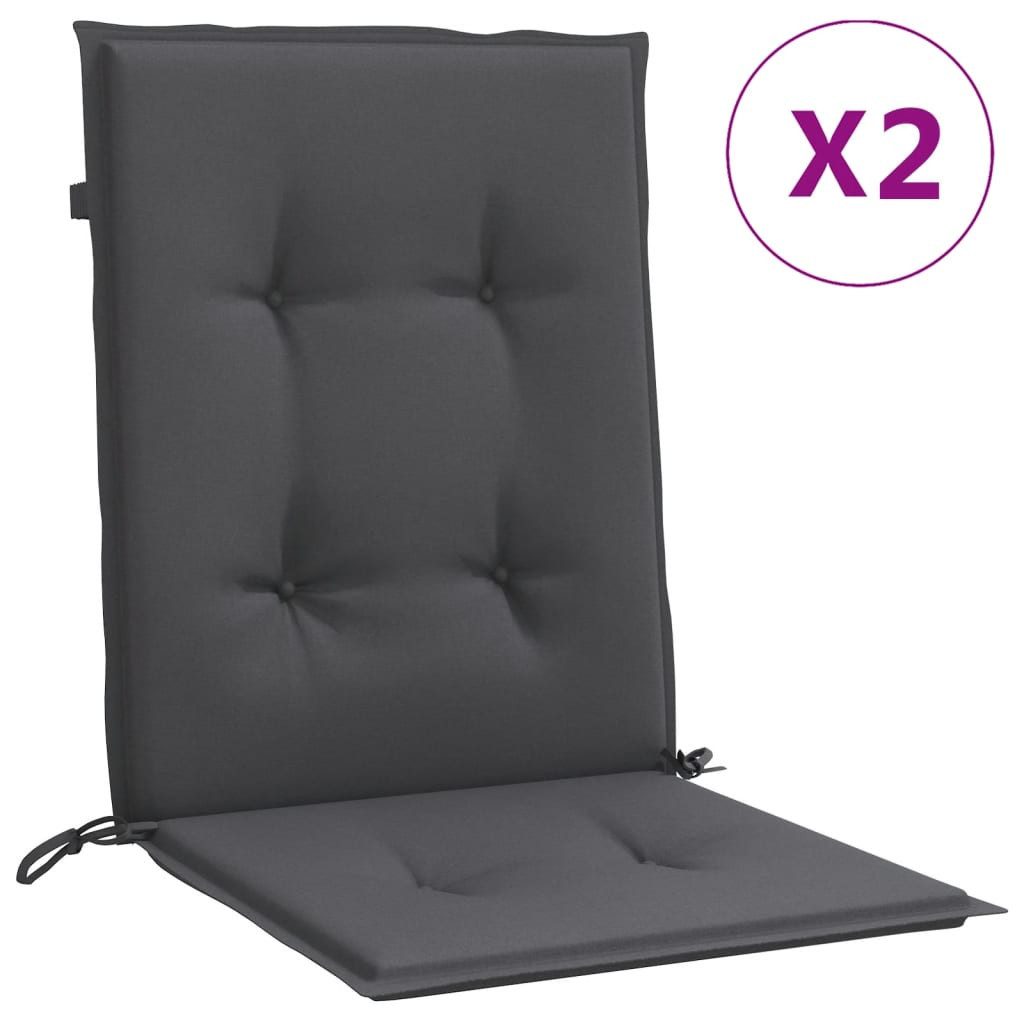 vidaXL Sitzauflage Niedriglehner-Auflagen 2 Stk Melange Anthrazit 100x50x4cm Stoff, (2 St)
