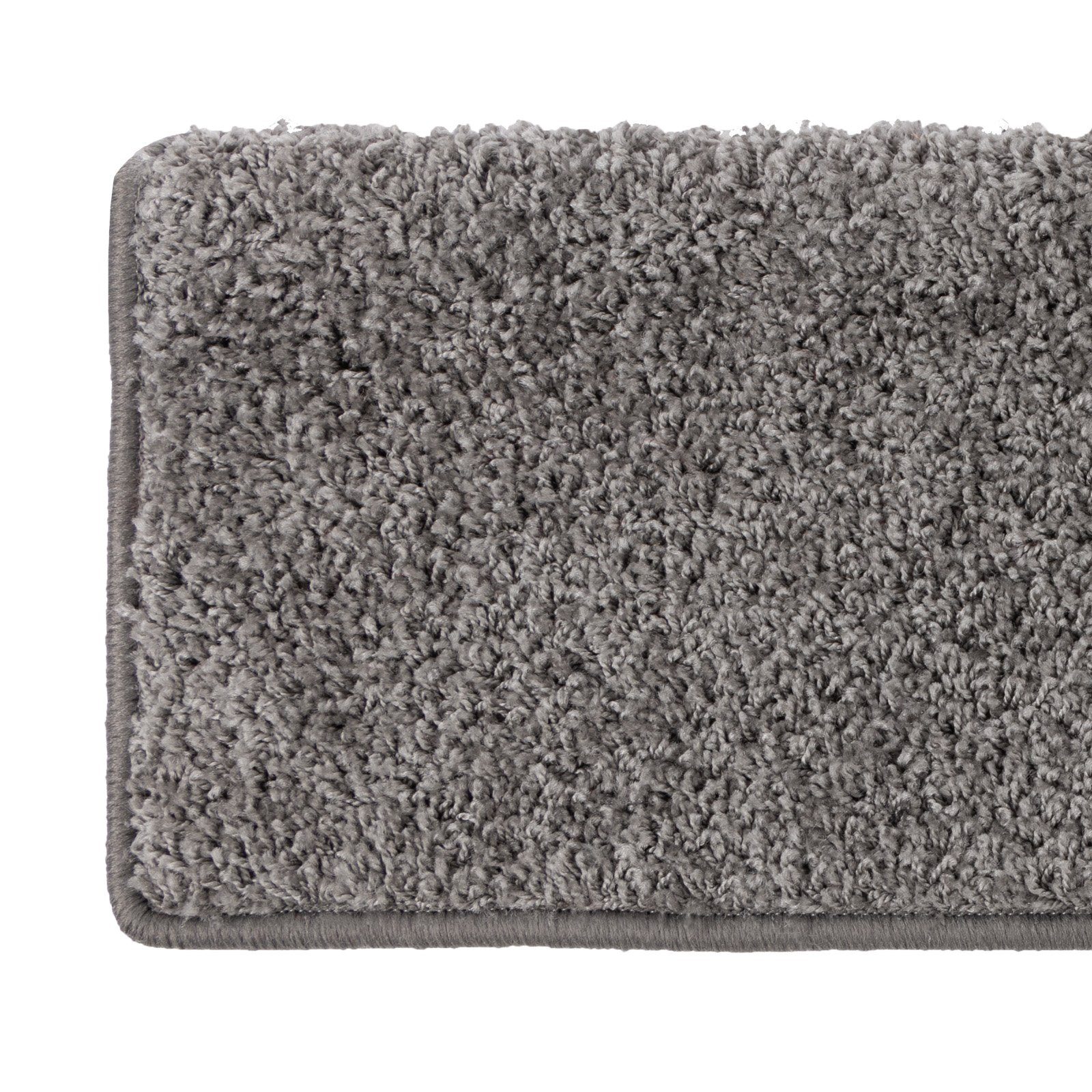 Floordirekt Stufenmatte Shaggy Barcelona mit Klebestreifen, Trittschalldämmung & Pflegeleicht, Rechteckig, Höhe: 220 mm, Treppenteppich mit Anti-Rutsch-Beschichtung in Rechteckig & Halbrund