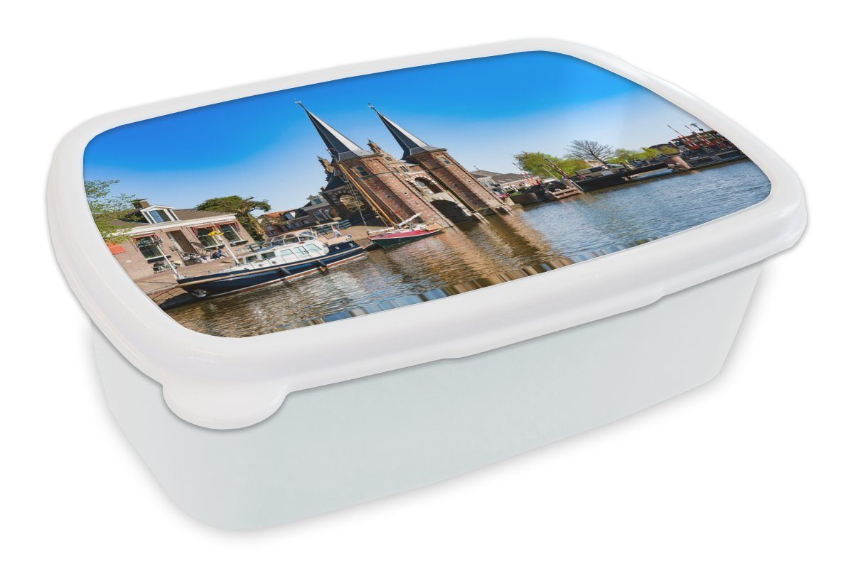 MuchoWow Lunchbox Friesland - Boot - und Kunststoff, für weiß Erwachsene, Kinder für Brotbox (2-tlg), und Sneek, Mädchen Brotdose, Jungs