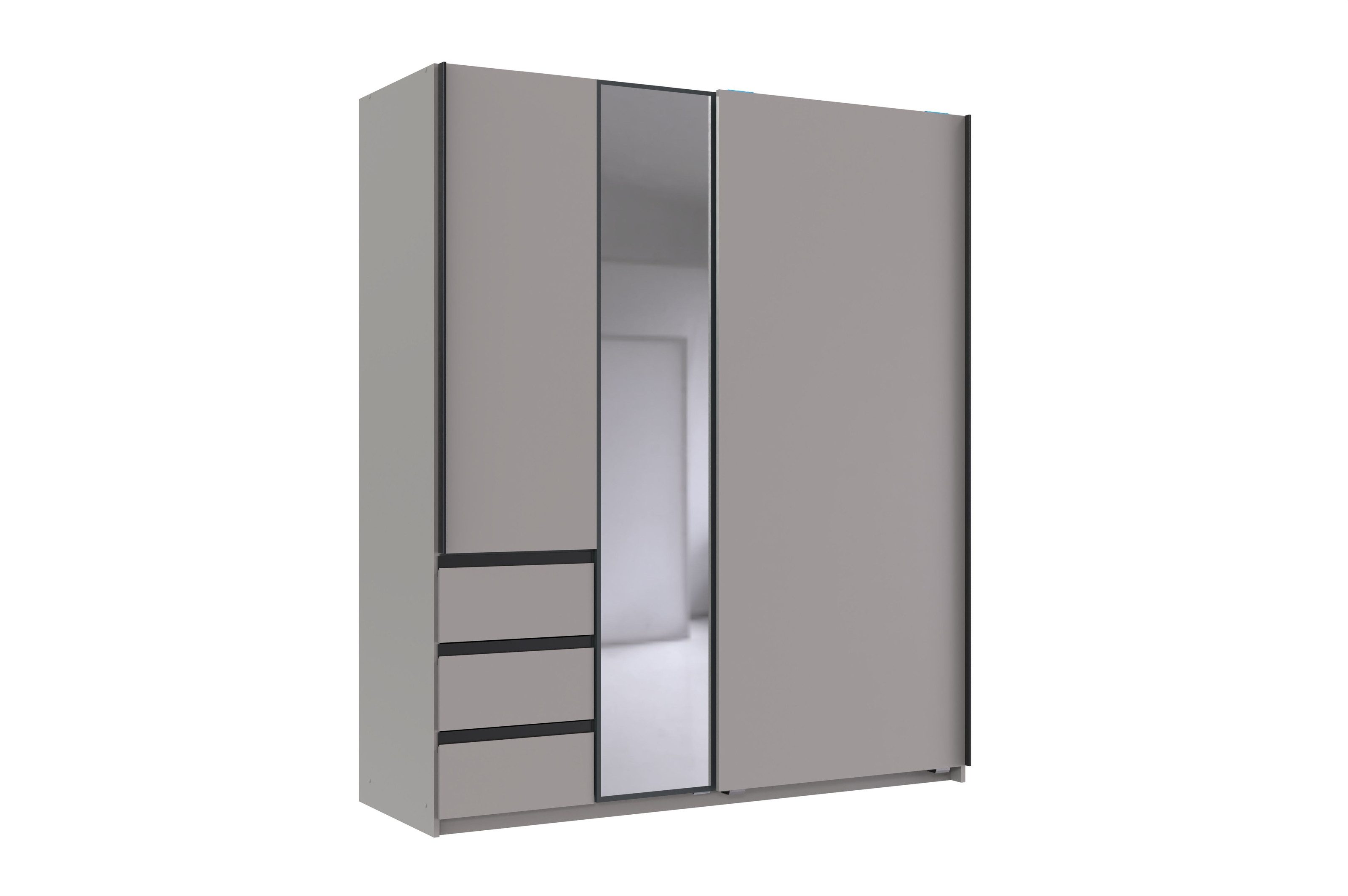 freiraum Schwebetürenschrank Stade in SAHARAGRAU / GRAPHIT - 168x198x63cm (BxHxT)