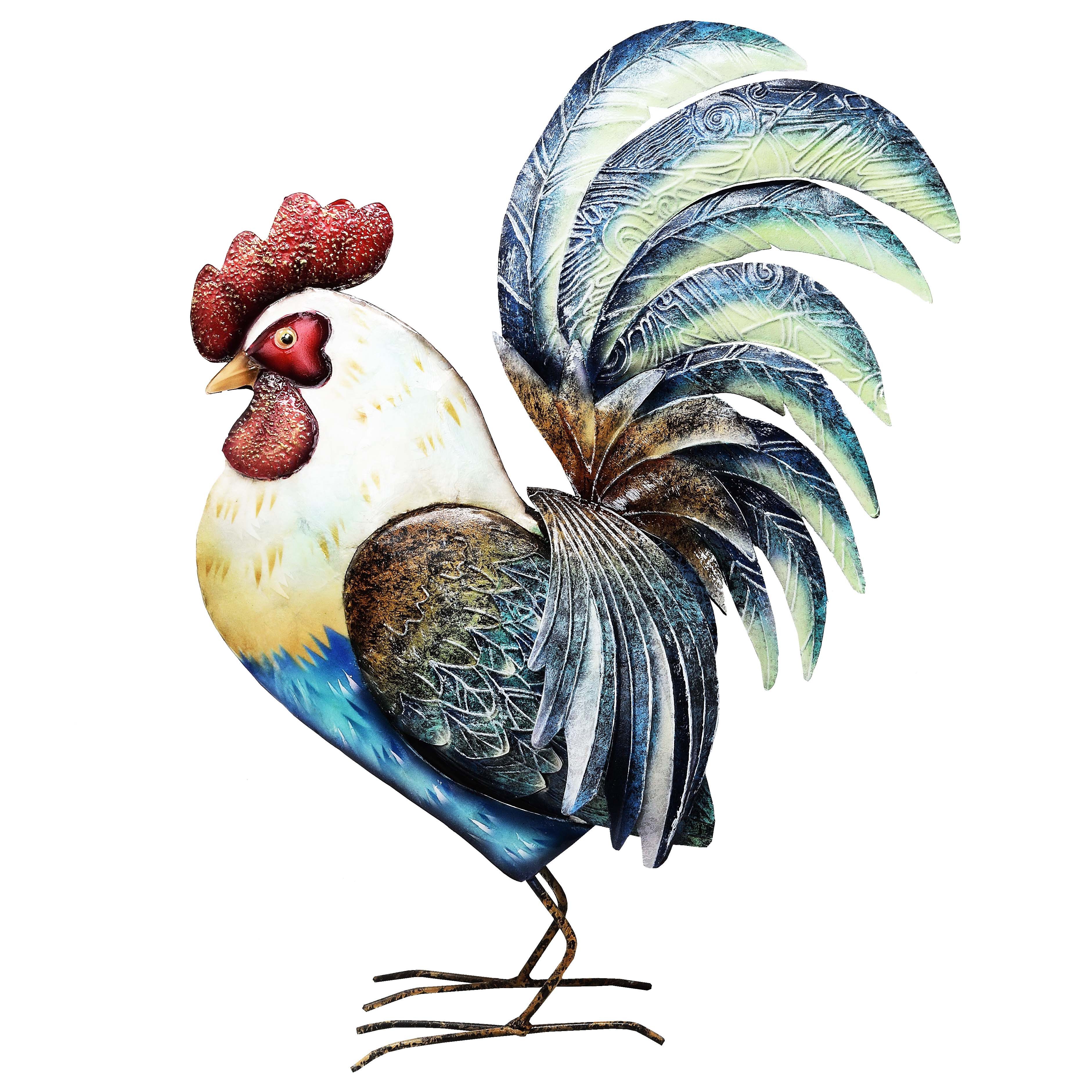 MystiCalls Dekofigur Dekofigur Hahn - Tier Blech Dekoration Metallfigur Gockel Huhn Ostern (1 St), Sammelfigur, Sammlerfigur, Designerfigur, Dekofigur, Dekorationsobjekt