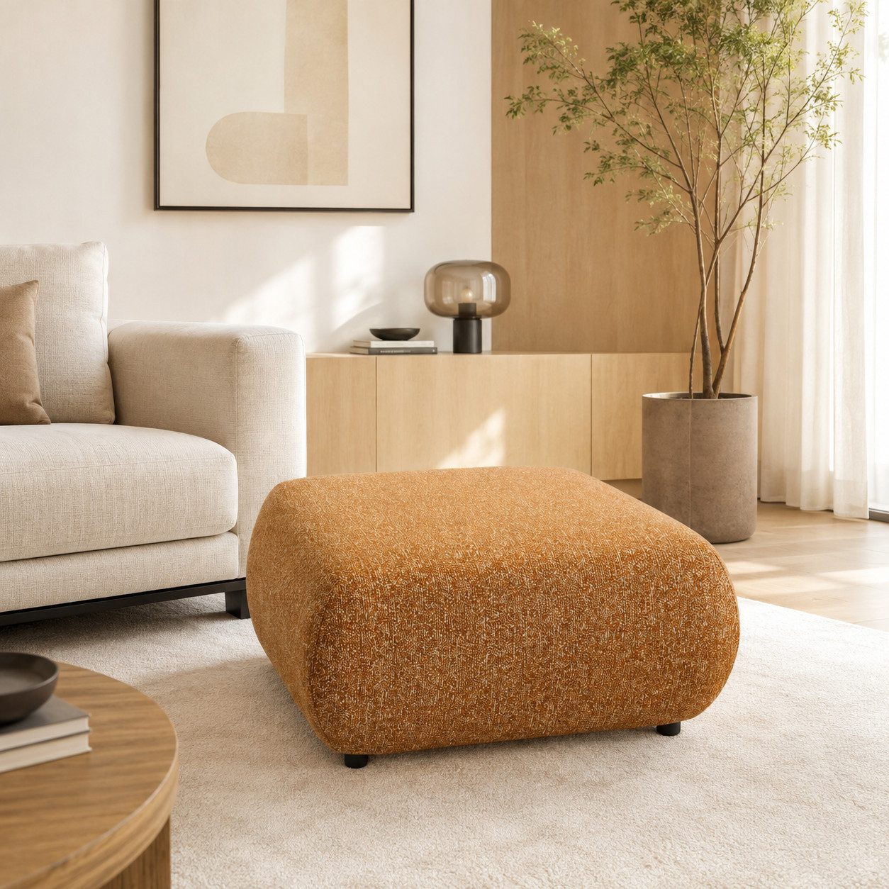 Beige Poufs online kaufen » Creme Sitzpoufs