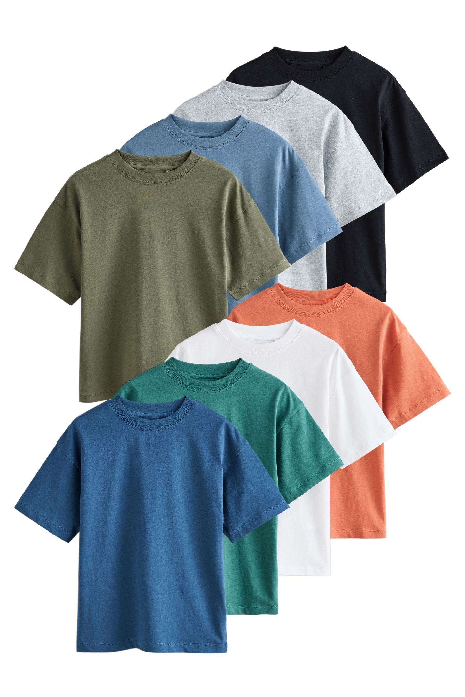Next T-Shirt Relaxed Fit Kurzarm-T-Shirts, 8er-Pack (8-tlg)