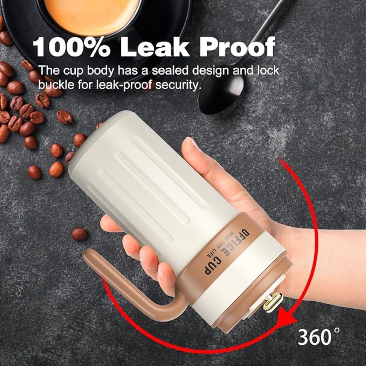 EXTSUD Thermobecher 650ml Kaffeebecher, Digitalanzeige Thermobecher, Edelstahl, 316 Edelstahl Trinkbecher auslaufsicher mit Deckel und Griff