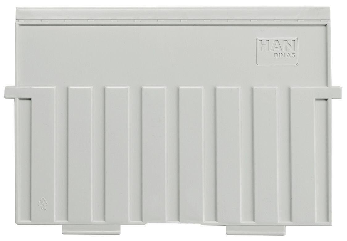 HAN Karteikasten 5 Stützplatten A5 quer für Karteitröge und -kästen lichtgrau