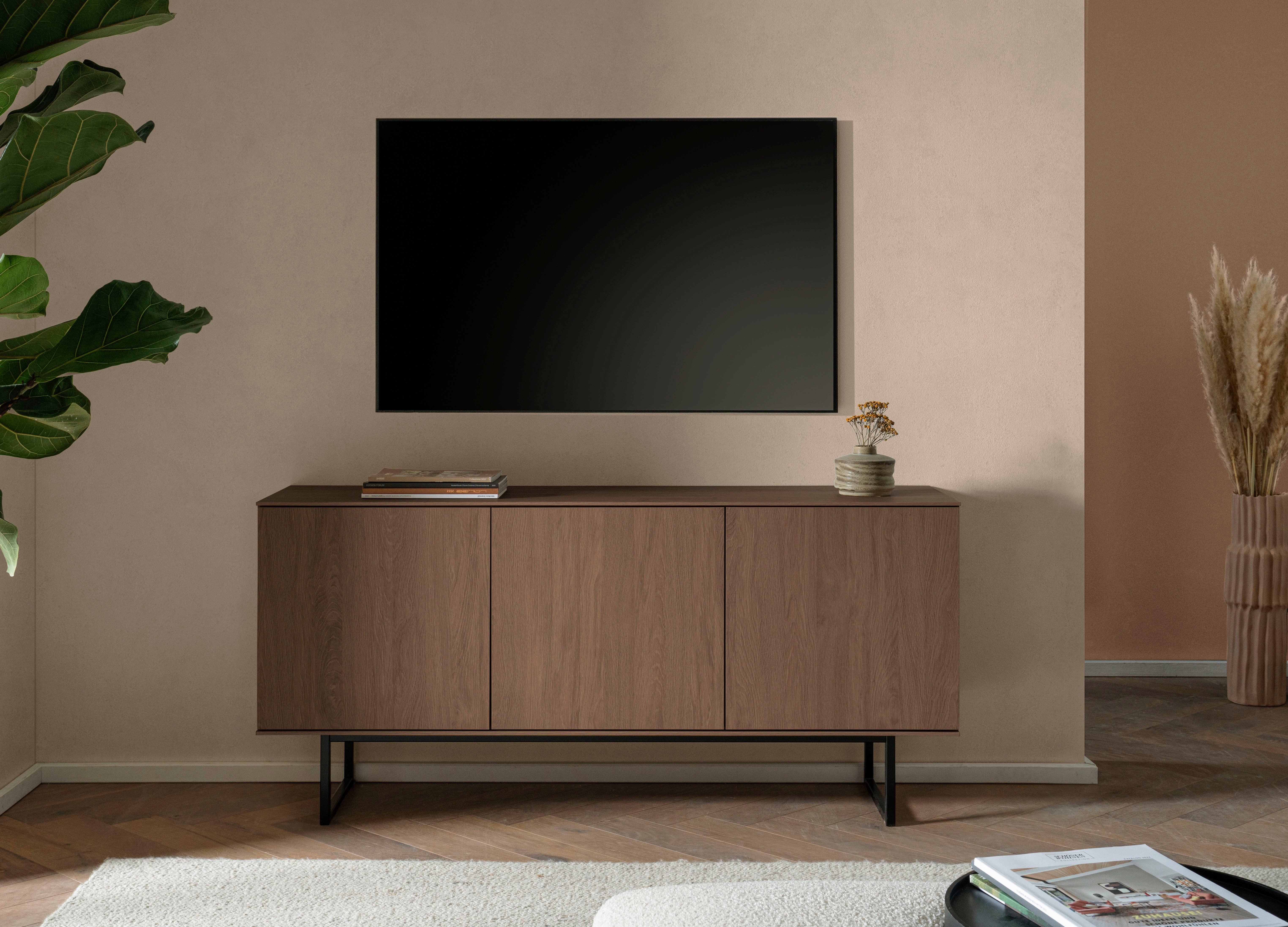 Home affaire Lowboard Lund, moderner TV-Unterschrank, Kommode mit Kufengestell, optisch dünner Oberboden, hochwertige Optik, ausreichend Stauraum
