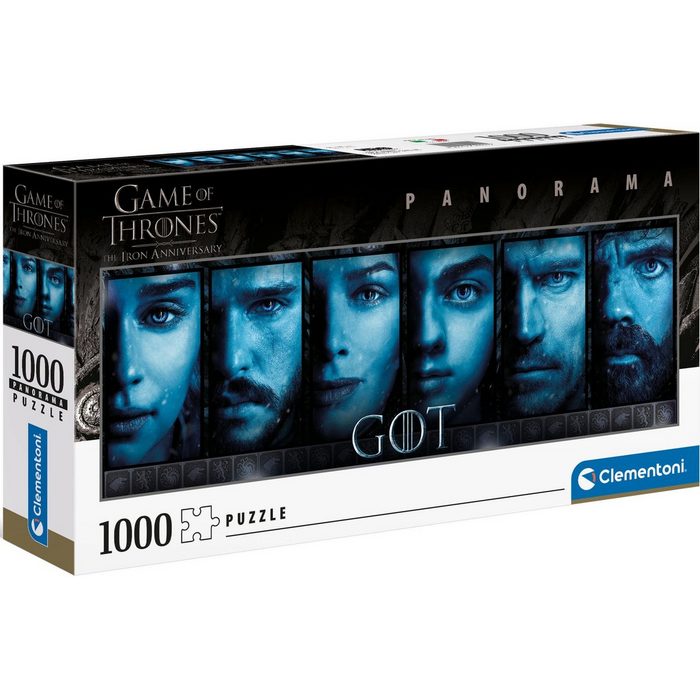 Clementoni® Puzzle Panorama Game of Thrones - The Iron Anniversary 1000 Puzzleteile Made in Europe FSC® - schützt Wald - weltweit