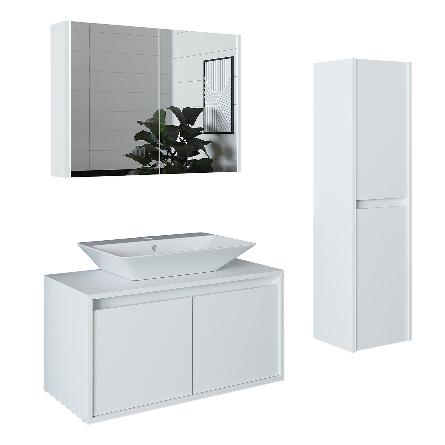 Roomart Badmöbel-Set, (Badmöbel Set ATLANTIC 85 günstig online kaufen