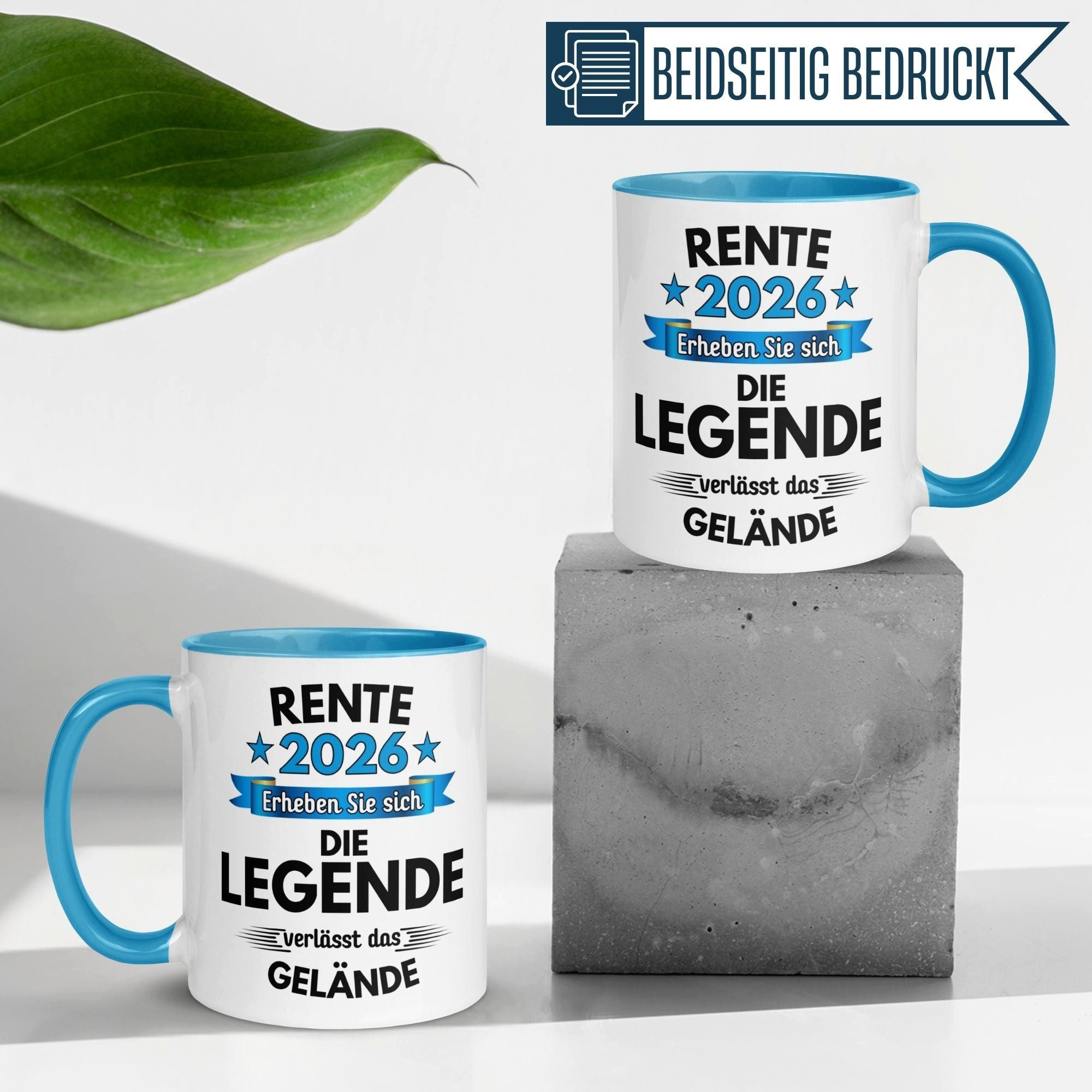 Momentals Tasse Rente – „Legende verlässt das Gelände“ – Geschenk zum Renteneintritt, Gratis Versand · Links-&Rechtshänder · Spülmaschinenfest