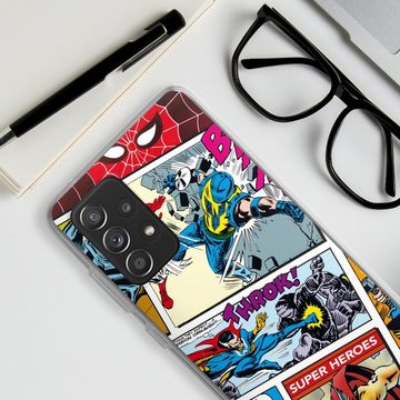 DeinDesign Handyhülle Marvel Retro Comic Blue, Samsung Galaxy A52 Silikon Hülle Bumper Case Handy Schutzhülle