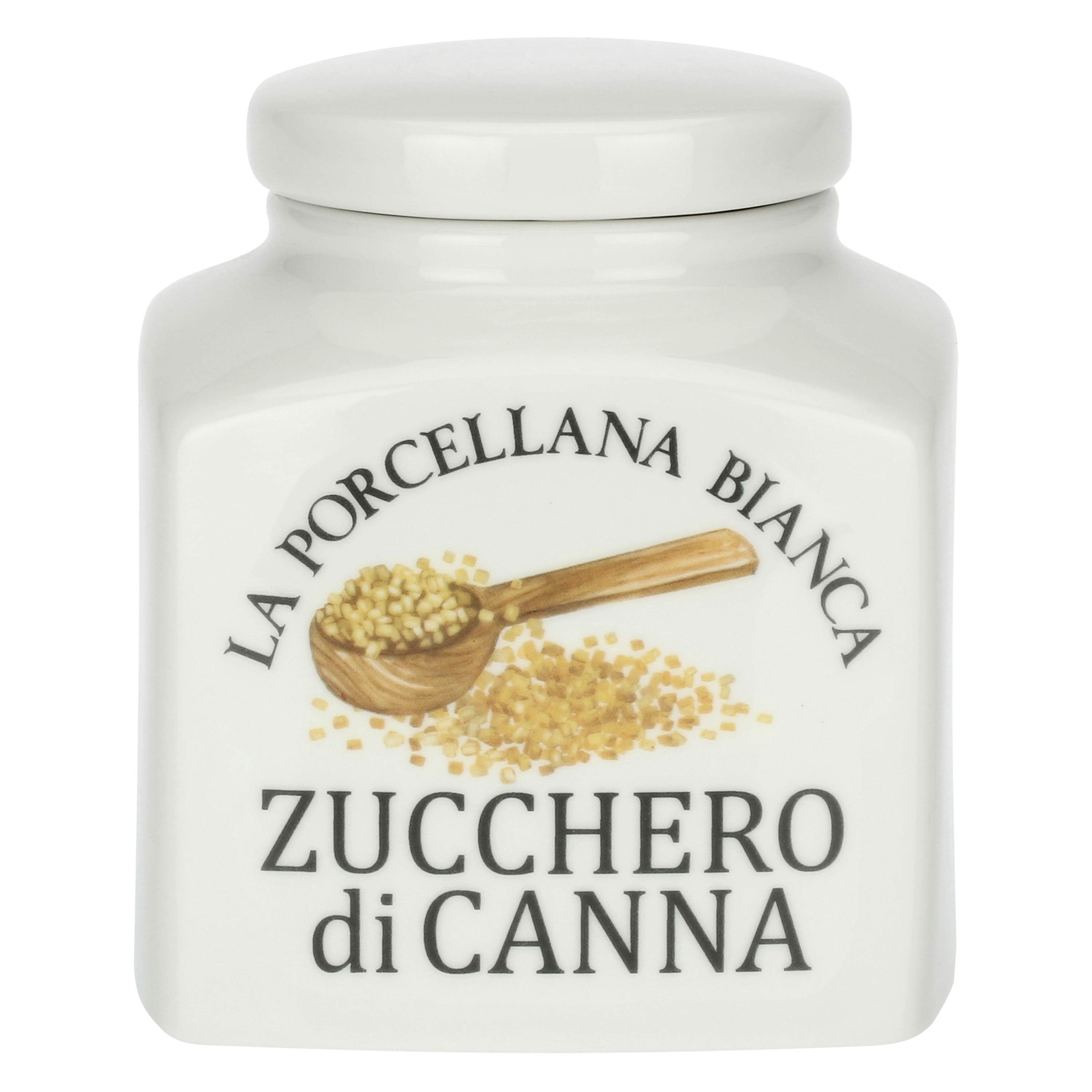 La Porcellana Bianca Vorratsdose Aufbewahrung Zucker Dose Zuckerdose Rohrzucker 1,1l, Porzellan