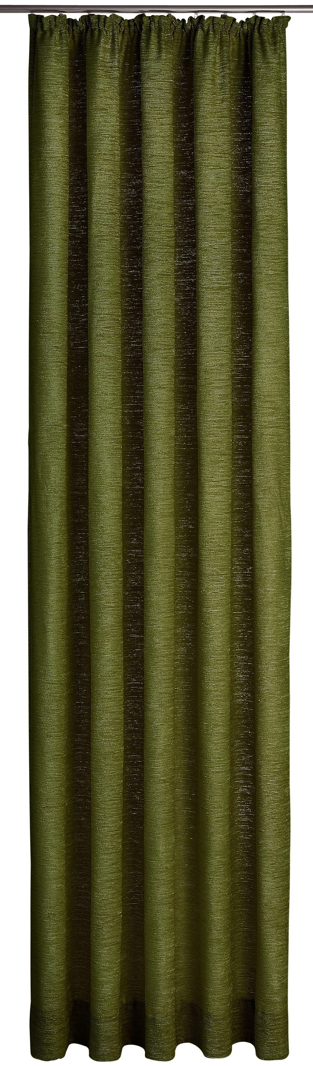 Vorhang blickdicht, Kräuselband 288g/qm, moosgrün Chenille St), (1 Wirth, Holmsund