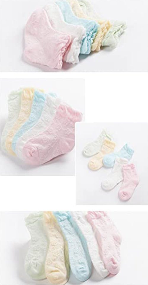 DEBAIJIA Komfortsocken Bunt Socke Baumwolle für Baby Kinder 5 in 1 Set Jungen Mädchen