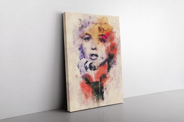 Sinus Art Leinwandbild Marilyn Monroe Porträt Abstrakt Kunst Filmikone Kult Farbenfroh 60x90cm Leinwandbild