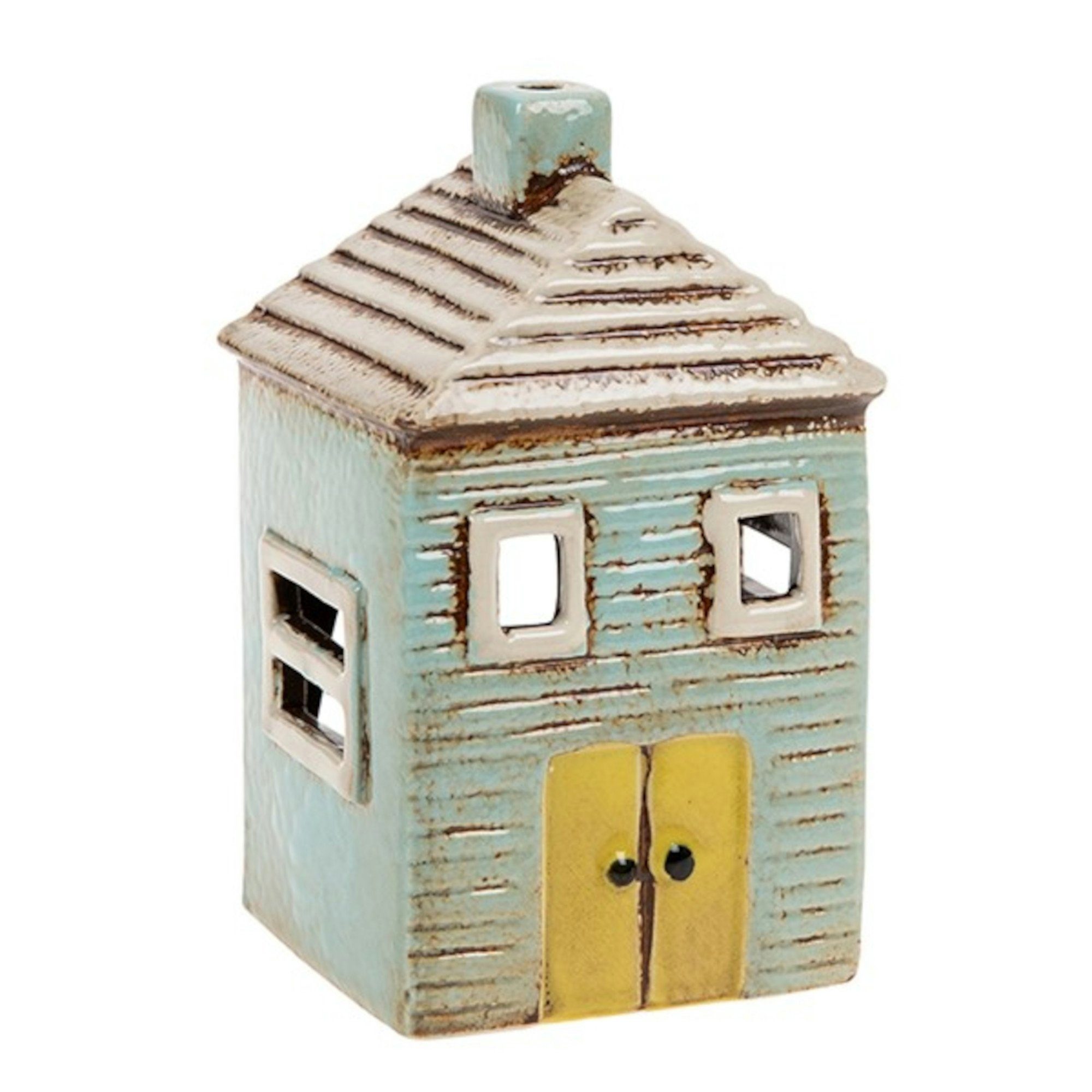 Teelichthalter Village Pottery Blue House Teelichthalter, ca. 12 x 7,5 cm, Keramik