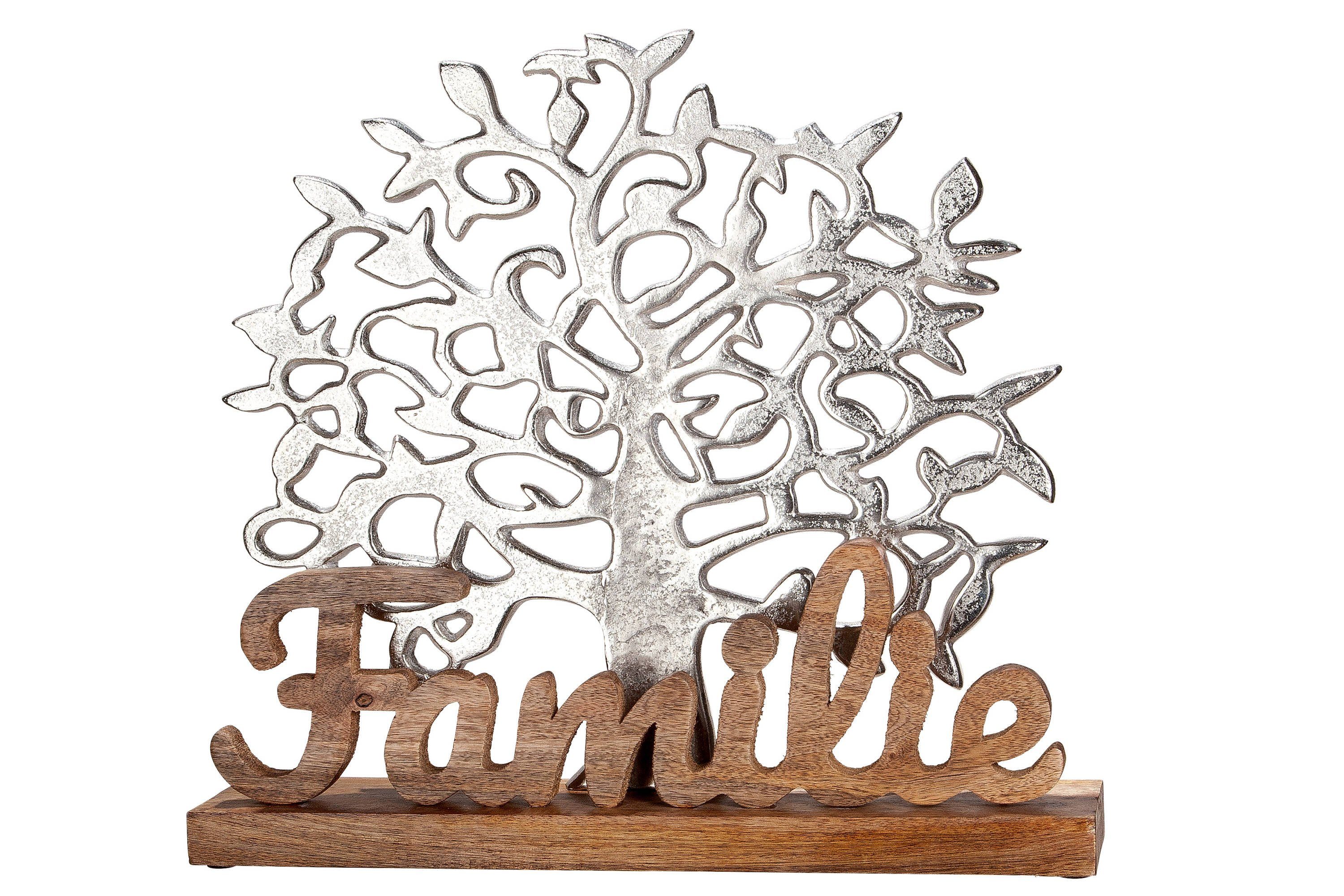Aluminium Lebensbaum FAMILIE, silberfarbener aus GMD Dekoobjekt Living
