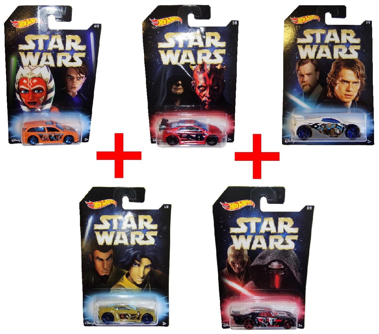 Mattel® Spielzeug-Auto 5er-Set Hot Wheels DWD85 Actioncars Star Wars-Edition Darth Sidious