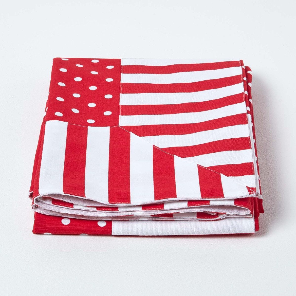 Plaid Pünktchen-Überwurf, 100% Baumwolle, rot, 150 x 200 cm, Homescapes