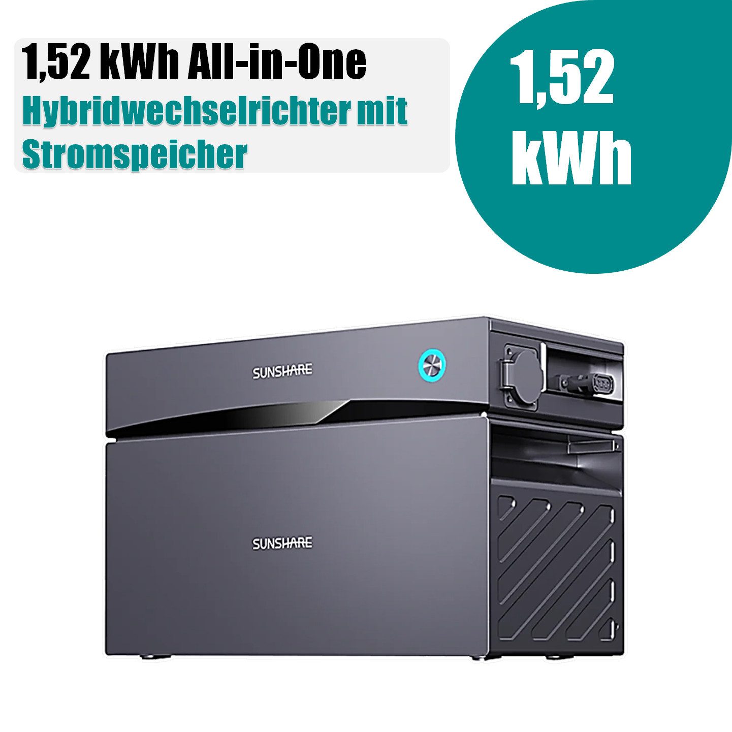 Sunshare Balkonkraftwerk Glory All-in-One Balkonkraftwerk Stromspeicher 1.52 kWh