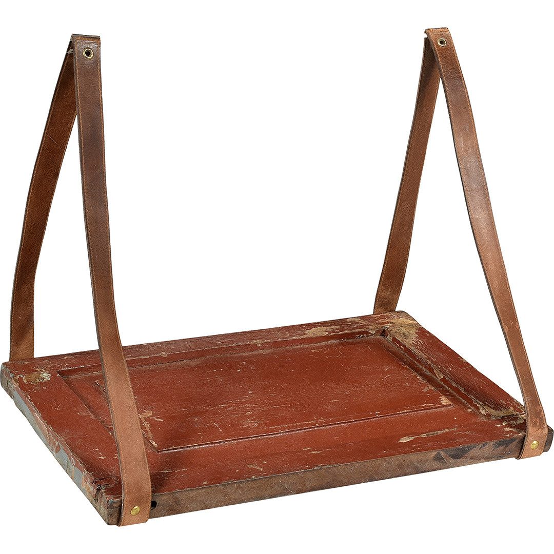 Trademark Wandregal Wandregal mit Lederbändern aus einer alten Holztür, 1-tlg.