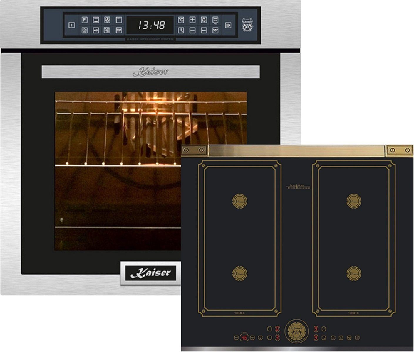 Kaiser Küchengeräte BackofenSet EH 6306 R +KCT 6745 AD/3, Einbaubackofen,Edelstahl,79L 15 Fkt