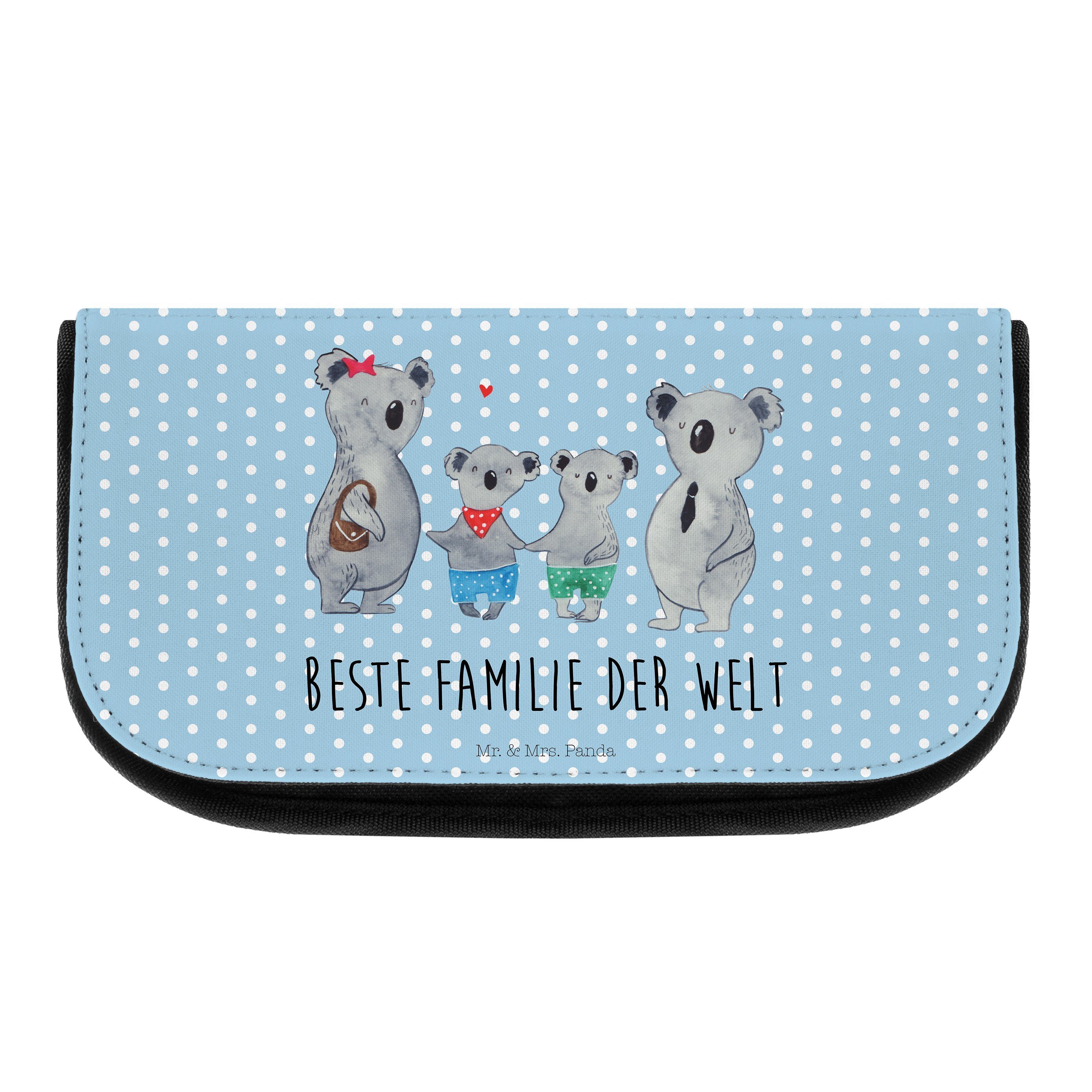 Mr. & Mrs. Panda Kosmetiktasche Koala Familie zwei - Blau Pastell - Geschenk, Familienleben, Kosmetik (1-tlg)