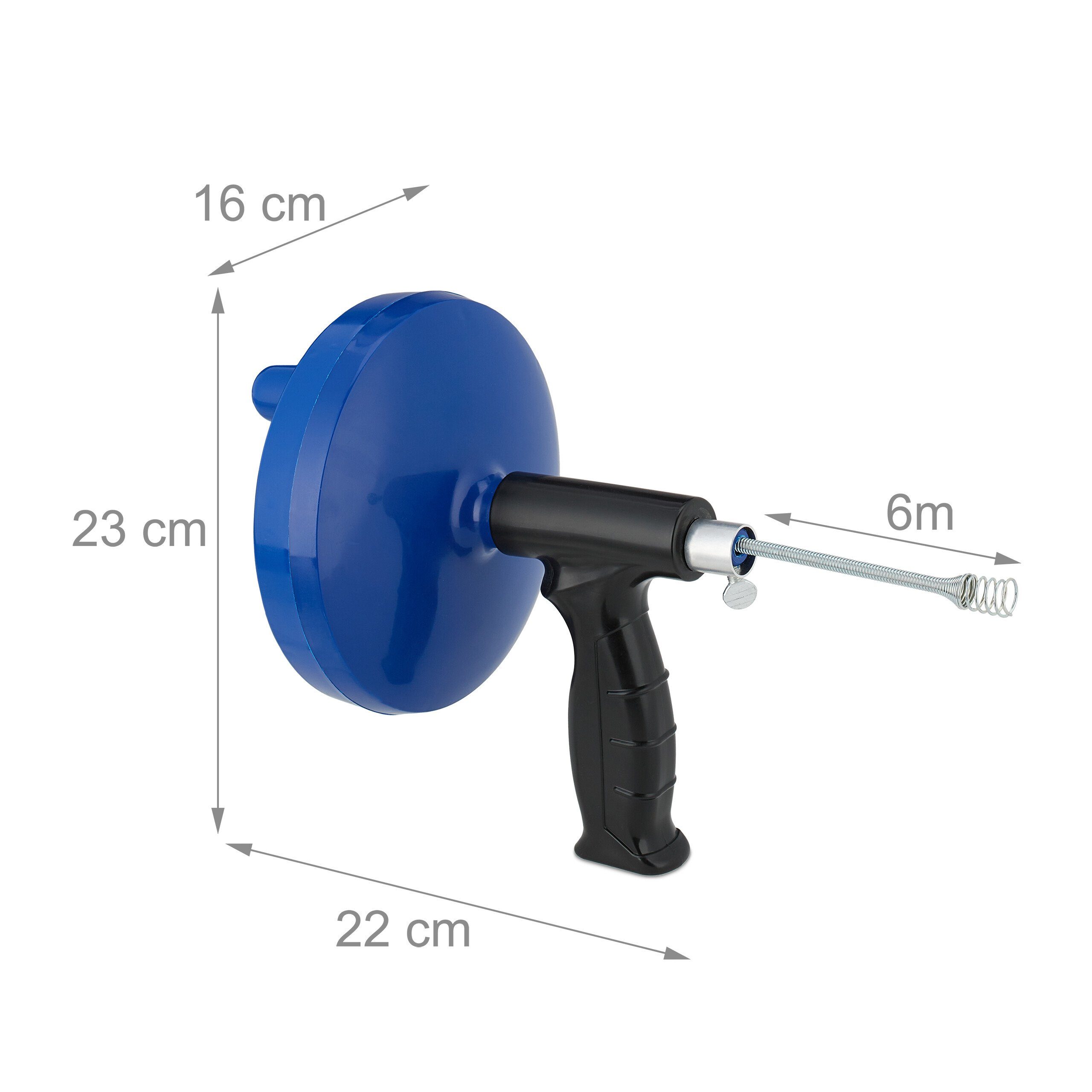 relaxdays Rohrreinigungsspirale mit Kurbel, L: 16 cm, ∅ 6 mm, (1 tlg) – Bild 4 von 5