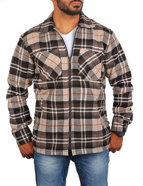 CARISMA Flanellhemd Herren Flanell Holzfäller Karo Hemd Jacke warmer Woll Materialmix 8538 Regular Langarm Kentkragen Kariert