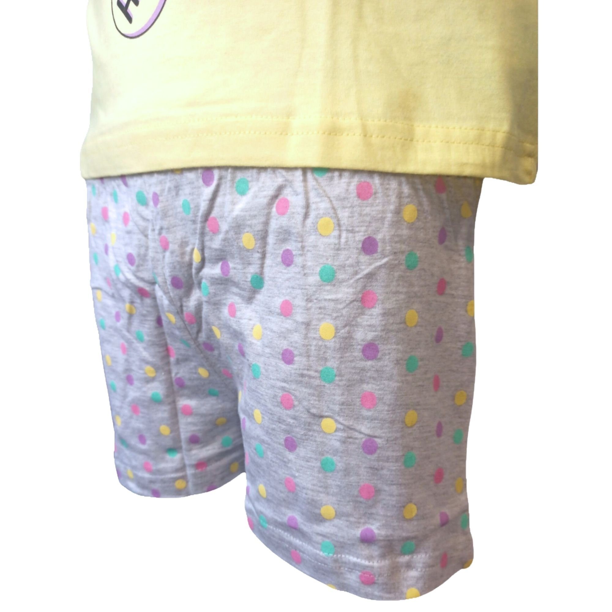 cm Shorty Maus Mädchen tlg) Mouse Disney Minnie Minnie - Pyjama (2 kurz 104-134 Schlafanzug Gelb Gr.