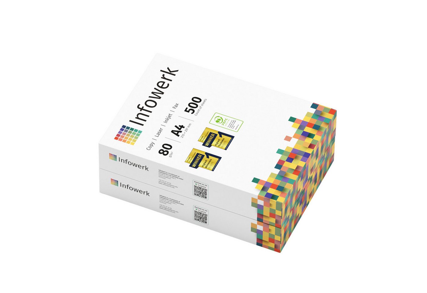 Thumbnail - Infowerk Druckerpapier Kopierpapier 1000 Blatt A4 80g Premium Weiß Testsieger PEFC, PEFC-Zertifikat (GFA-PEFC-COC-500582...