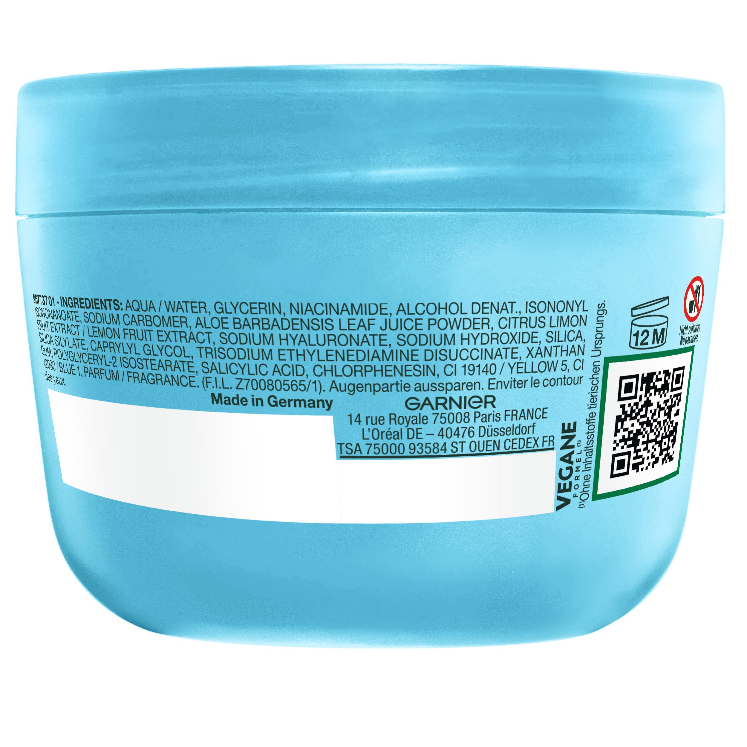 GARNIER Feuchtigkeitscreme FRESH & PLUMP HYALURON SORBET CREME, für einen ebenmäßigen Hautton